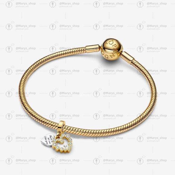 Pandora Sparkling Heart Double Dangle Charm - Picture 3 of 6